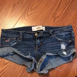 Distressed jean shorts
